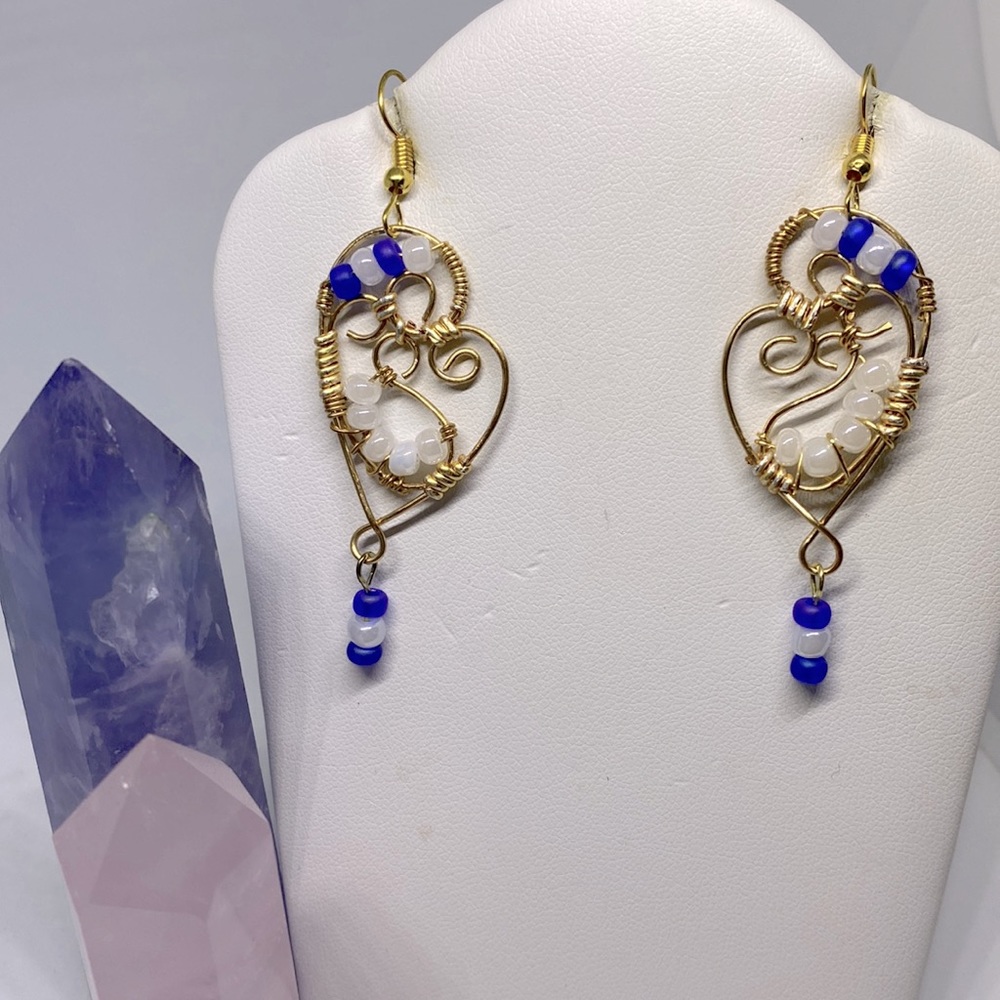 Handmade wire wrapped earrings